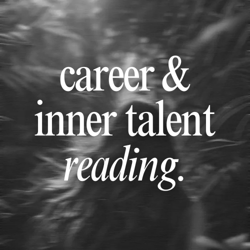 Text overlay on a blurred background with the words 'career & inner talent reading'.