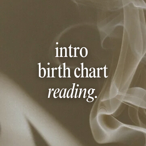 Text 'intro birth chart reading' on a background with smoke-like effect