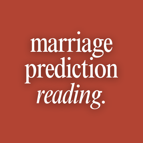Text 'marriage prediction reading' on a red background